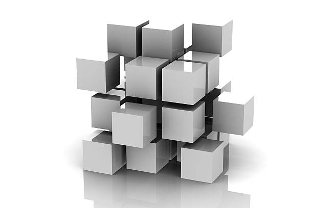 istock Abstract geometric shapes from cubes 529161857