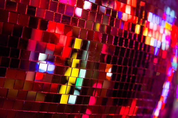 istock Bright coloured lights reflecting in a disco ball 529162383