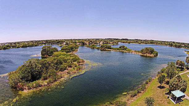 istock Tropical park in Florida aerial view 529162639