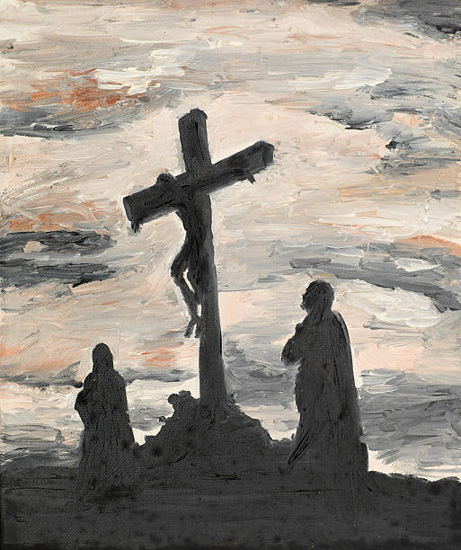 ilustraciones, imágenes clip art, dibujos animados e iconos de stock de jesús crucified en golgotha - consecrated