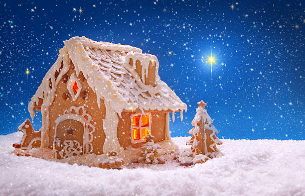istock Christmas card.  Holiday Gingerbread house  . 529177235