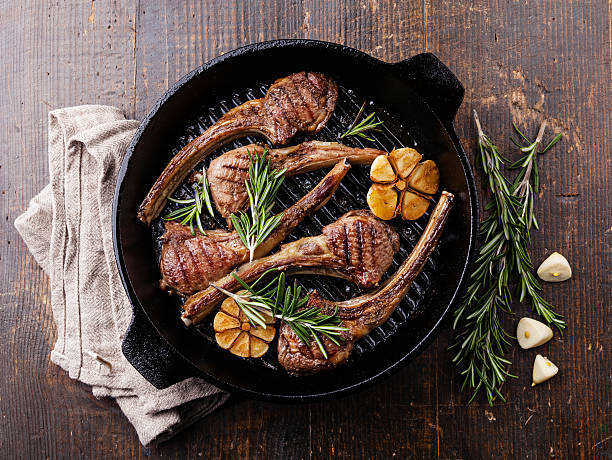 istock Roasted lamb ribs with rosemary and garlic 529178409
