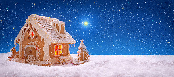 istock Christmas card.  Holiday Gingerbread house  . 529178709