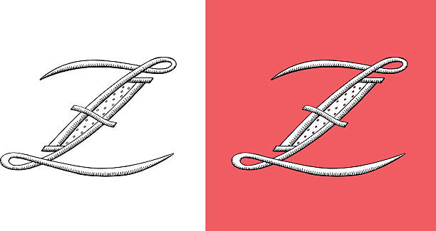 Ornate initial Alphabet Capital Letters Drawing Ornemental Z vector art illustration