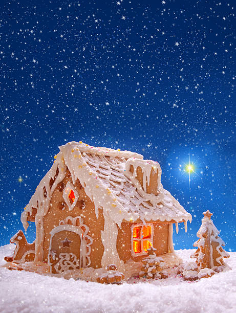 istock Christmas card.  Holiday Gingerbread house  . 529179387
