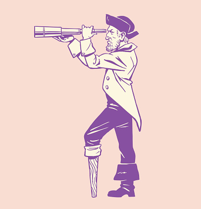 Pirate Looking Through a Telescope