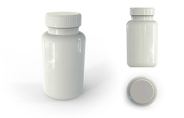 istock Medicine white bottle Blank and tablets. 529180005