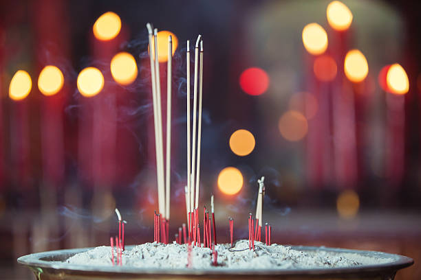 istock Burning incense in Chinese temple 529180765