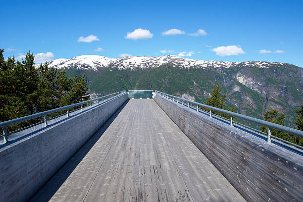Viewing Platform Stegastein viewpoint above Aurland in Norway stegastein viewpoint stock pictures, royalty-free photos & images