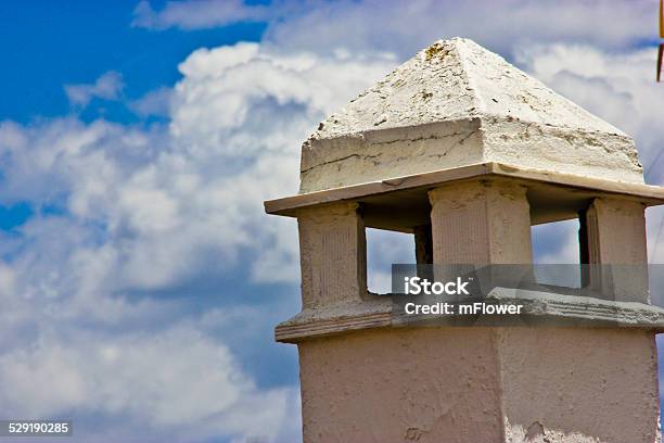 Chimney With Cloudly Sky Stock Photo - Download Image Now - Air Duct, Architecture, Blue
