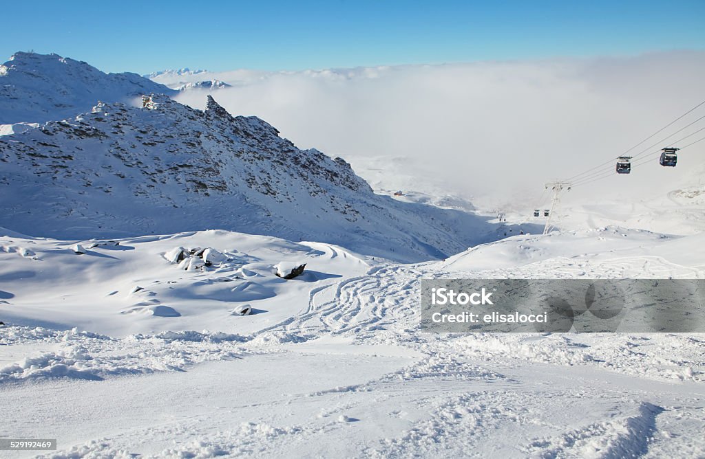 Val Thorens Ski slope in Val Thorens, trois vallees complex, France Albertville - France Stock Photo