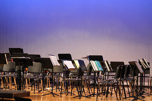 istock Stage arranged with Band Concert Equipment 529193375