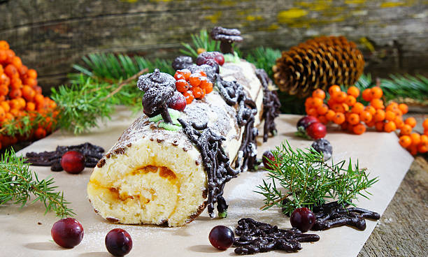 istock Christmas yule log or buche de Noel 529193495