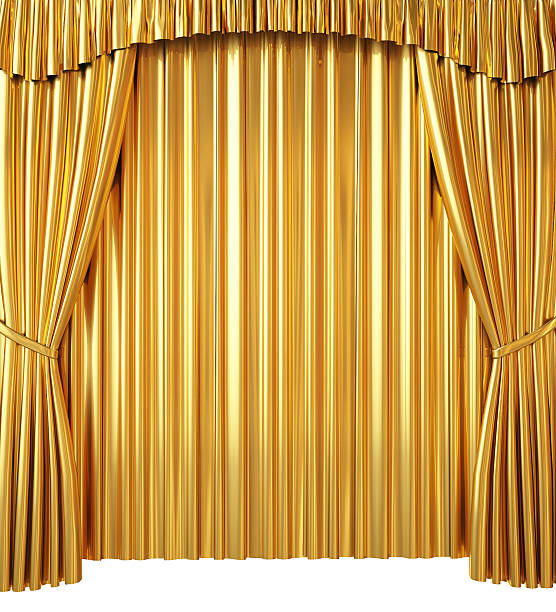 istock Golden Curtain on White Background 529193659