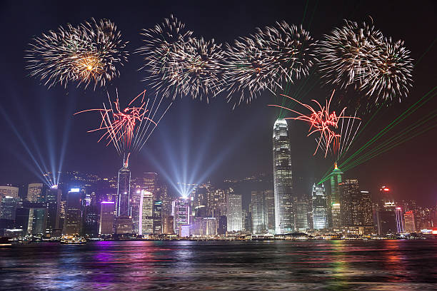 istock Fireworks Celebration at Hong Kong city 529194979