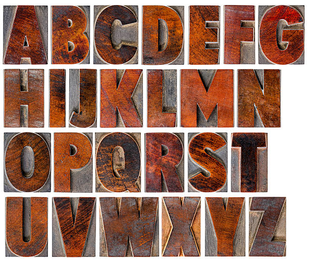 istock alphabet in vintage wood type 529196255