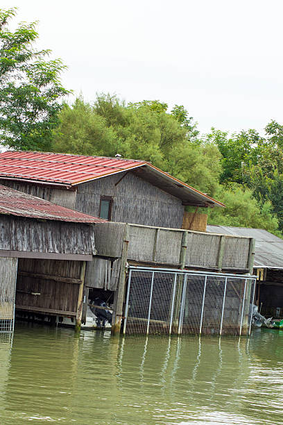 swamp garage A fenced waterside garage peacful stock pictures, royalty-free photos & images