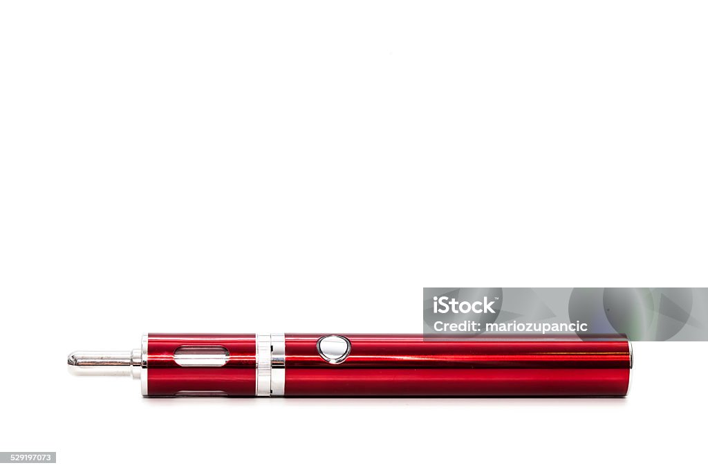 E-Cigarettes (Electronic cigarettes) red isolated on white background Addiction Stock Photo