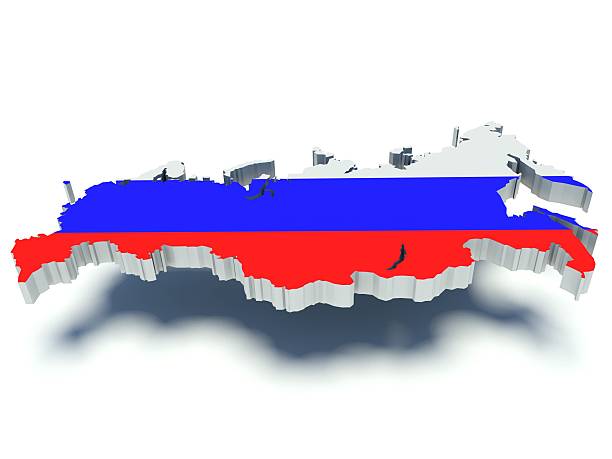 istock Map of Russia with flag colors. 3d render illustration. 529197415