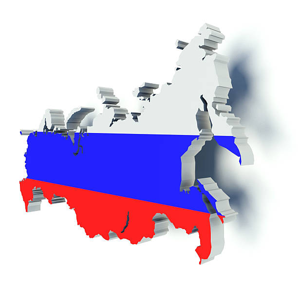 istock Map of Russia with flag colors. 3d render illustration. 529197429