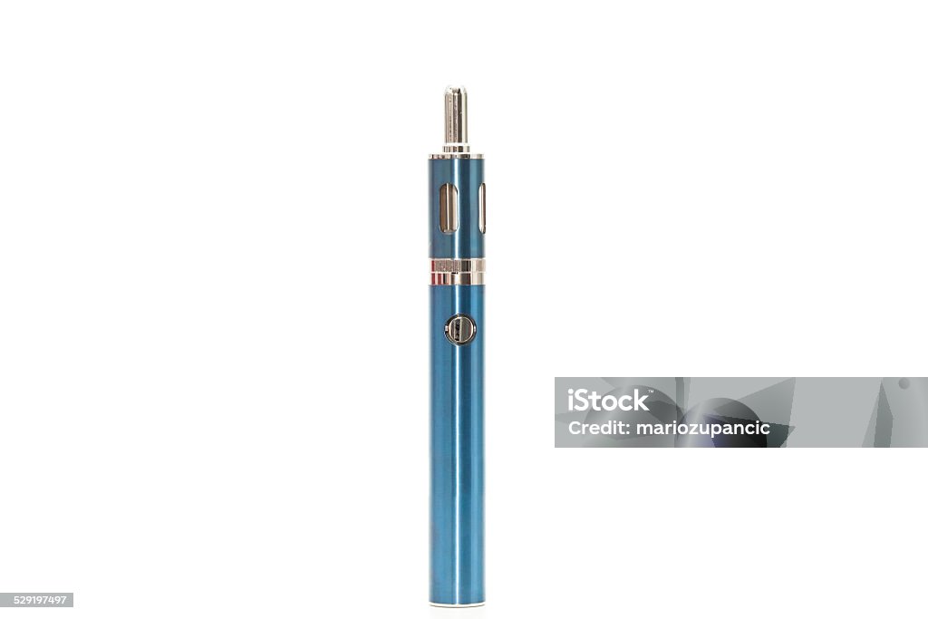 E-Cigarettes (Electronic cigarettes) blue, isolated on white background Electronic Cigarette Stock Photo