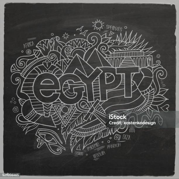 Egypt Lettering Pattern Egypt Hand Lettering And Doodles Elements Background Stock Illustration ...