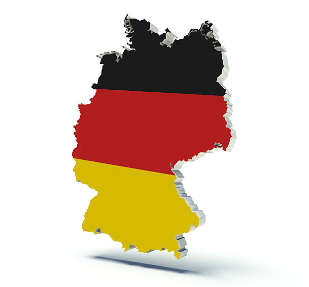 istock Map of Germany with flag colors. 529207985