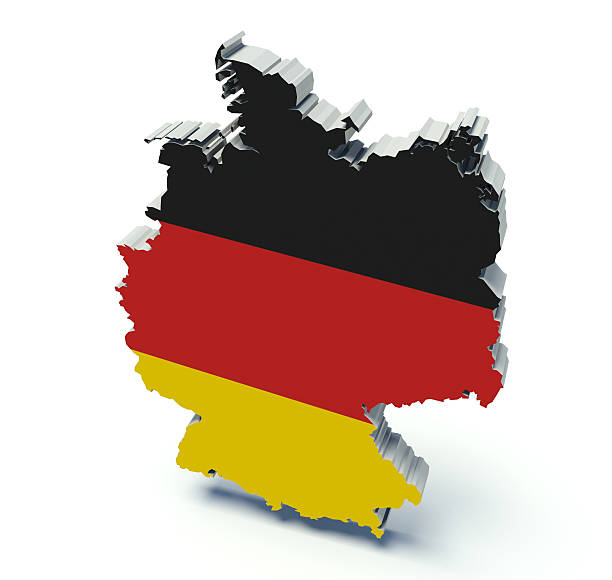istock Map of Germany with flag colors. 529207991