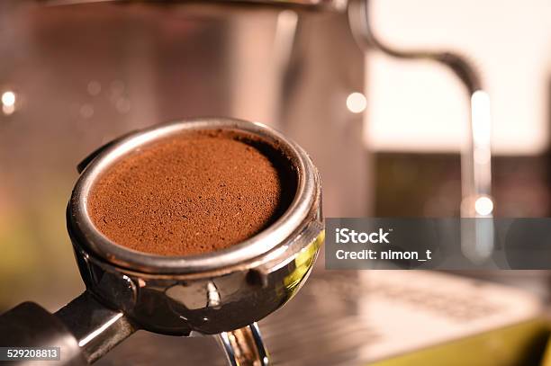 Freshly Ground Coffee Beans In A Metal Filter Stock Photo - Download Image Now - Cafe, Coffee Crop, Sieve