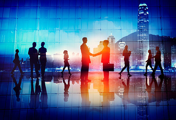 istock Silhouettes of Business People Working 529209349