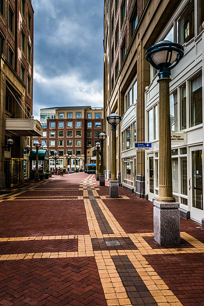 istock Walkway between apartment buildings in Rowes Wharf, Boston, Mass 529209983