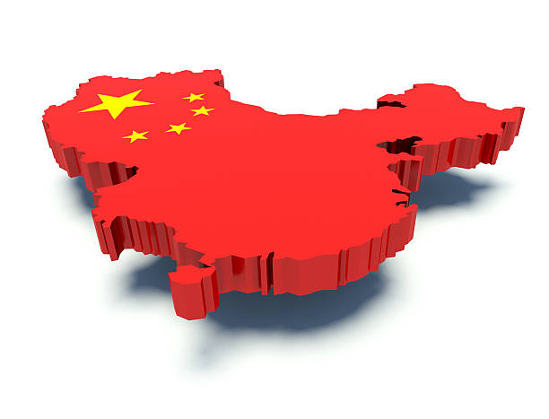 istock Map of China with flag colors. 3d render illustration. 529210371