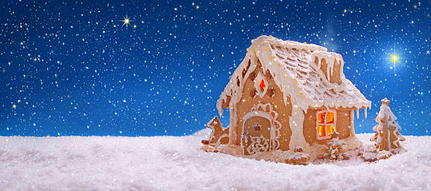 istock Christmas card.  Holiday Gingerbread house  . 529210541