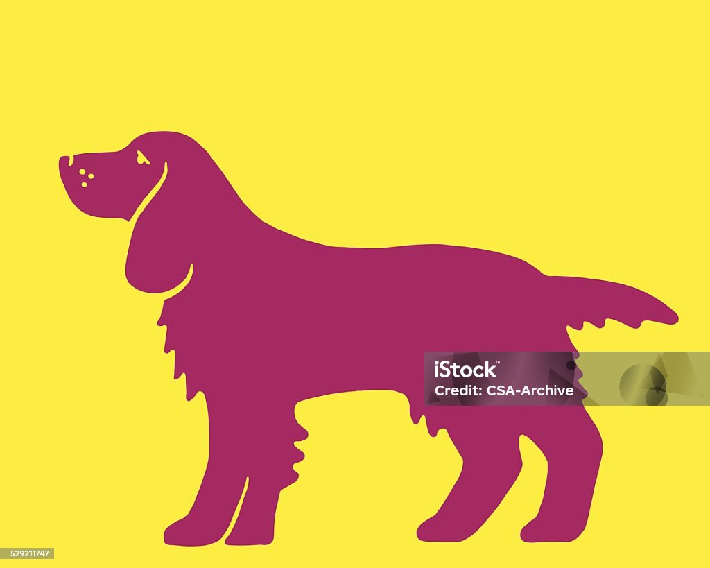 Silueta de perro - arte vectorial de Perfil - Vista de costado libre de derechos