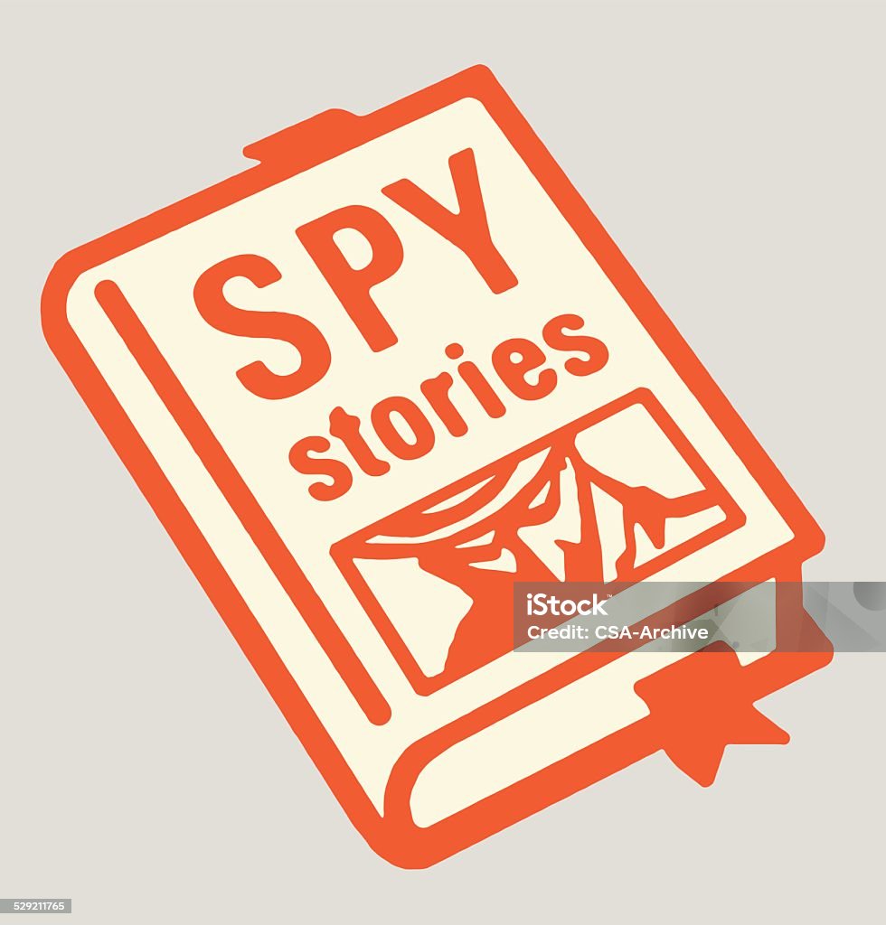 Libro de tapas duras de espías historias - arte vectorial de Libro libre de derechos