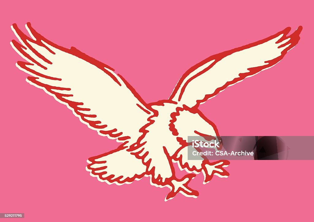 Eagle aproximadamente a tierra - arte vectorial de Pájaro libre de derechos