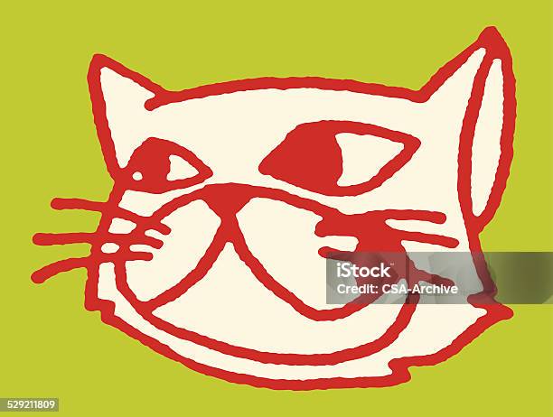 Cat Looking Aside Stock Illustration - Download Image Now - Animal, Animal Whisker, Feline