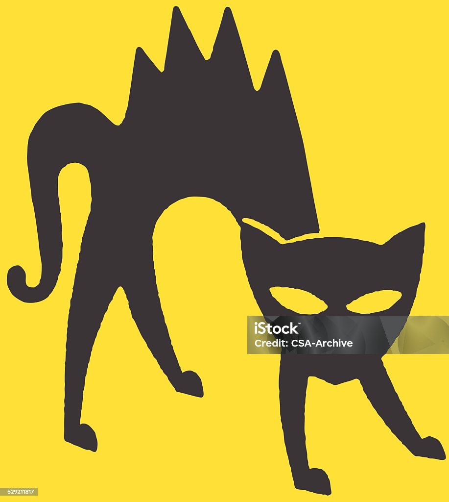 Gato de pelo en la parte posterior de adherencia - arte vectorial de Animal libre de derechos