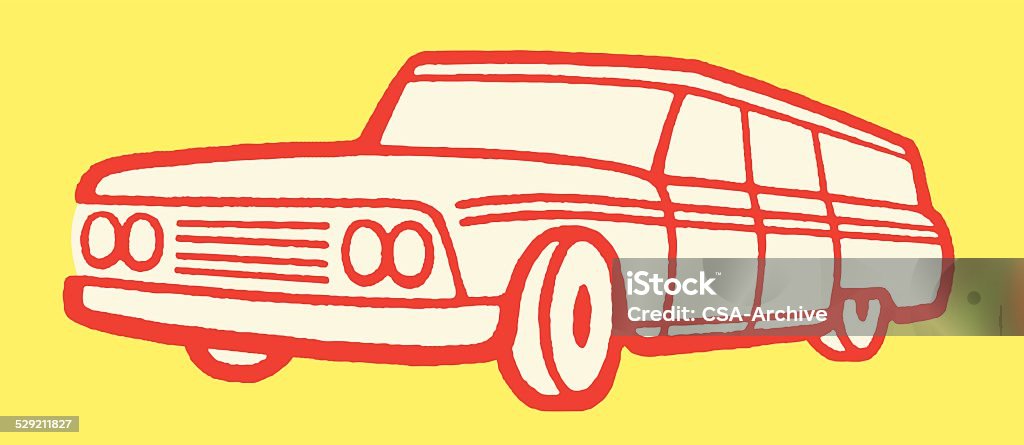 Coche furgoneta - arte vectorial de Arte Pop libre de derechos