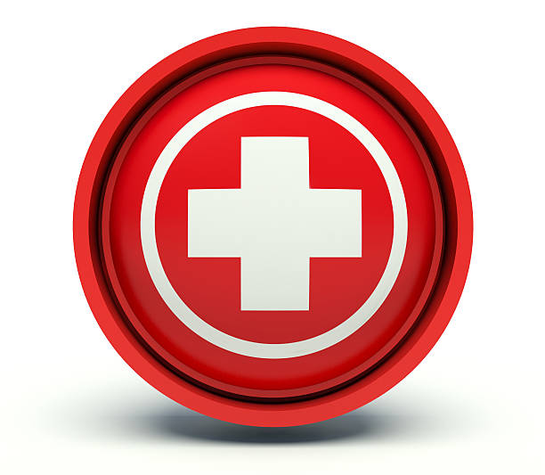 istock Medical cross sign. 3d render illustration. 529219891