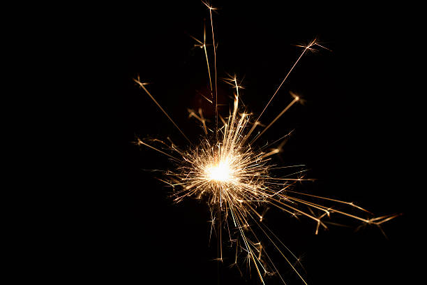 istock Christmas sparkler on black background 529223203