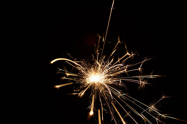 istock Christmas sparkler on black background 529223205