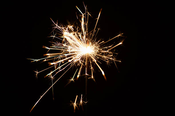 istock Christmas sparkler on black background 529223215