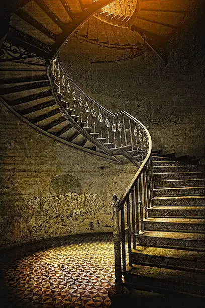 Photo of Spiral staircase in a retro style