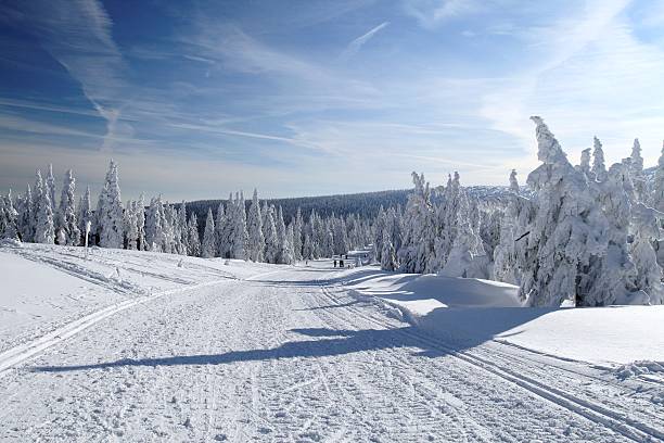 śnieg objęte krajobraz - czech republic ski winter skiing zdjęcia i obrazy z banku zdjęć