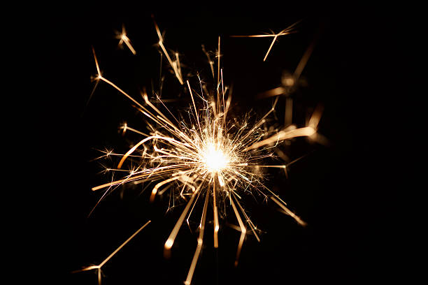 istock Christmas sparkler on black background 529234715