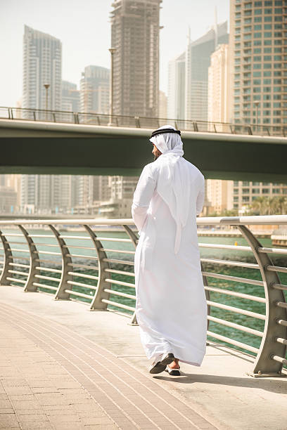 istock sheikh talking and walking togetherness on the city 529235283