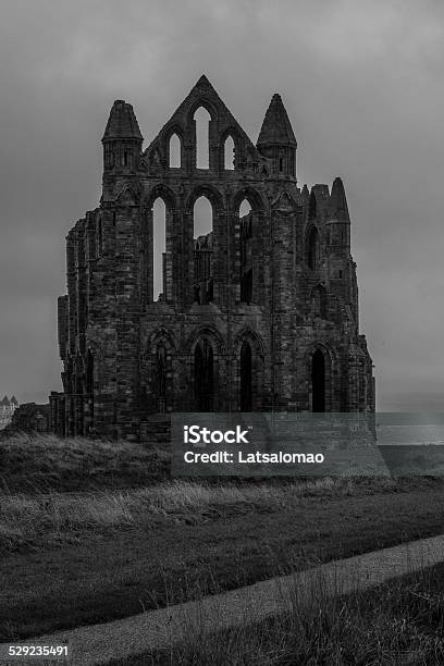 Whitby Abbey Rainy View Stock Photo - Download Image Now - Abbey - Monastery, Abandoned, Architecture