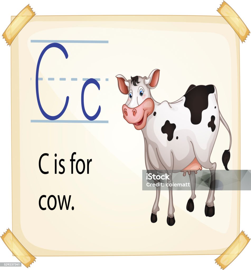 Alphabet C Illustration of alphabet C is for cow Alphabet stock vector