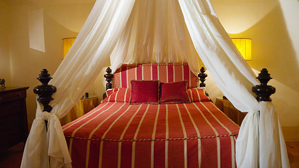 istock Four-poster Classic Luxurious Bed in Florence, Italy 529237453